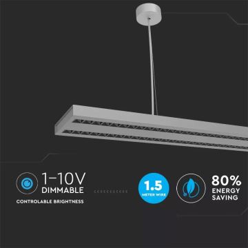 LED Stmievateľný luster na lanku SAMSUNG CHIP LED/60W/230V 4000K strieborná