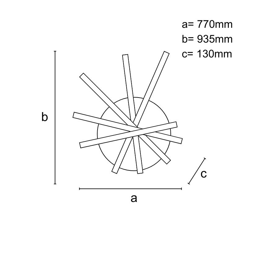 LED Stmievateľný prisadený luster LED/120W/230V 3000-6500K + diaľkové ovládanie