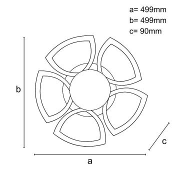 LED Stmievateľný prisadený luster LED/145W/230V 3000-6500K + diaľkové ovládanie