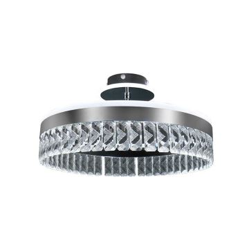 LED Stmievateľný krištáľový prisadený luster LED/75W/230V 3000-6500K chróm + diaľkové ovládanie