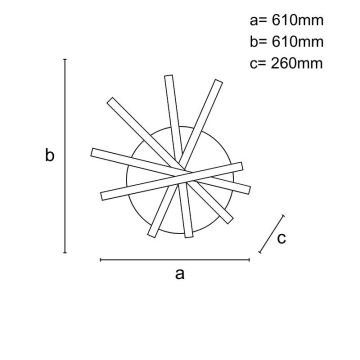 LED Stmievateľný prisadený luster LED/75W/230V 3000-6500K + diaľkové ovládanie