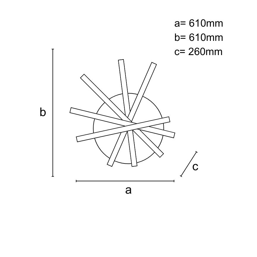 LED Stmievateľný prisadený luster LED/75W/230V 3000-6500K + diaľkové ovládanie