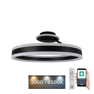 LED Stmievateľný prisadený luster LED/86W/230V 3000-6500K čierna + diaľkové ovládanie