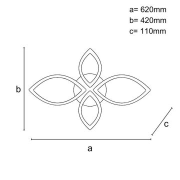 LED Stmievateľný prisadený luster LED/95W/230V 3000-6500K + diaľkové ovládanie