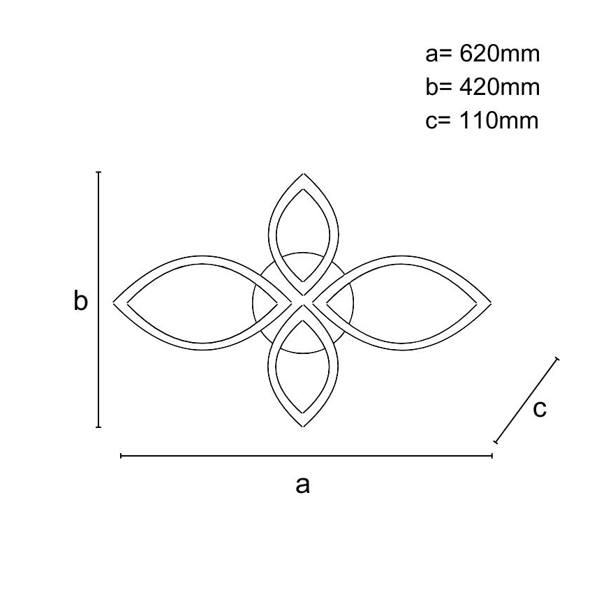 LED Stmievateľný prisadený luster LED/95W/230V 3000-6500K + diaľkové ovládanie