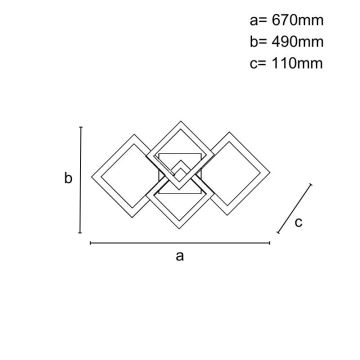 LED Stmievateľný prisadený luster LED/95W/230V 3000-6500K + diaľkové ovládanie