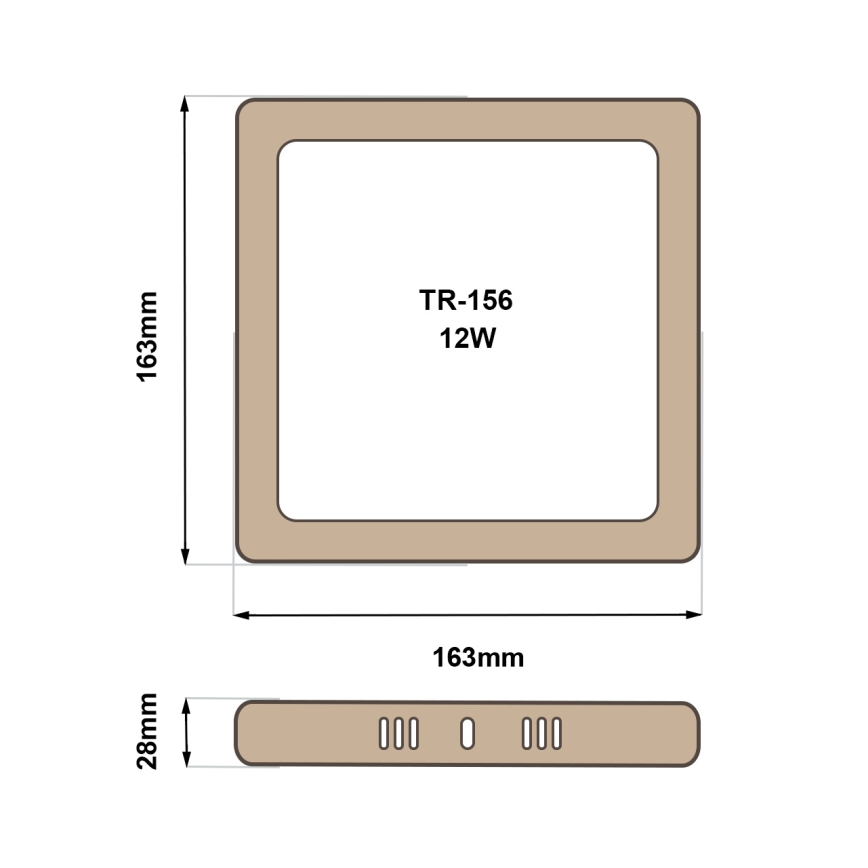 LED Stropné svietidlo BLOCK LED/12W/230V 4200K 16,3x16,3 cm hnedá