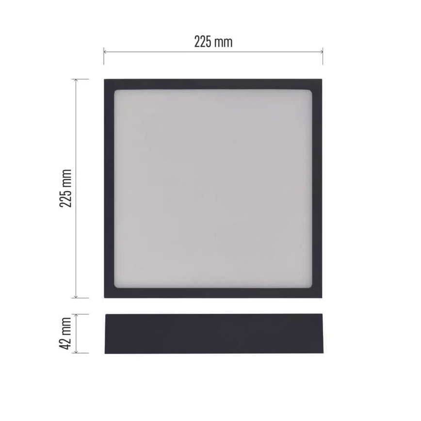 LED Stropné svietidlo NEXXO LED/21W/230V 3000/3500/4000K 22,5x22,5 cm čierna