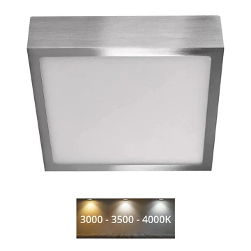 LED Stropné svietidlo NEXXO LED/12,5W/230V 3000/3500/4000K 17x17 cm chróm