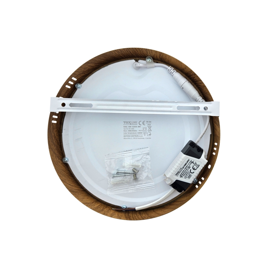 LED Stropné svietidlo RING LED/18W/230V 4200K 21 cm hnedá