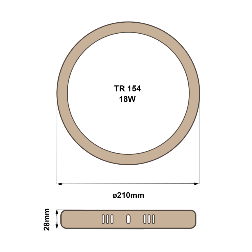 LED Stropné svietidlo RING LED/18W/230V 4200K 21 cm hnedá