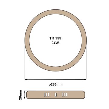 LED Stropné svietidlo RING LED/24W/230V 4200K 28,5 cm hnedá