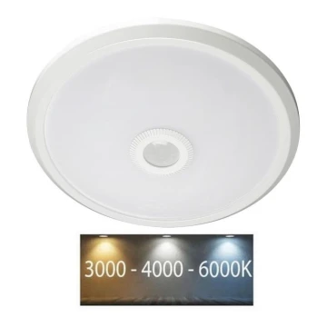 LED Stropné svietidlo so senzorom SAMSUNG CHIP LED/12W/230V 3000/4000/6000K pr. 29 cm biela