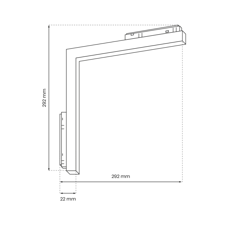 LED Svietidlo do lištového systému MAGNETIC TRACK L-DOWN LED/24W/48V 3000K čierna