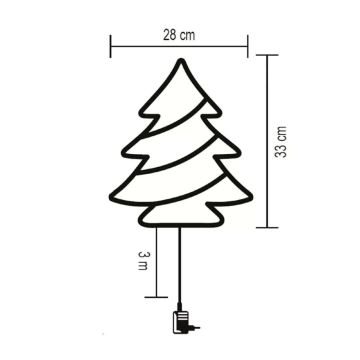 LED Vianočná dekorácia do okna 35xLED/230V IP44 teplá biela