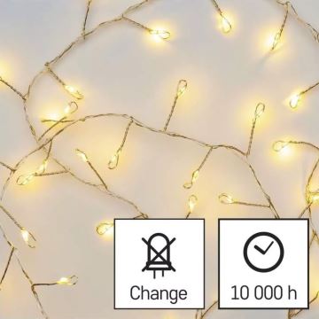 LED Vianočná reťaz 100xLED/3xAA 2,7m teplá biela