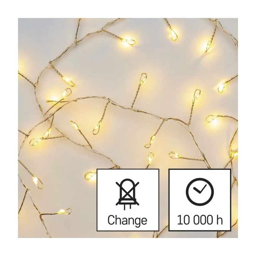 LED Vianočná reťaz 100xLED/3xAA 2,7m teplá biela