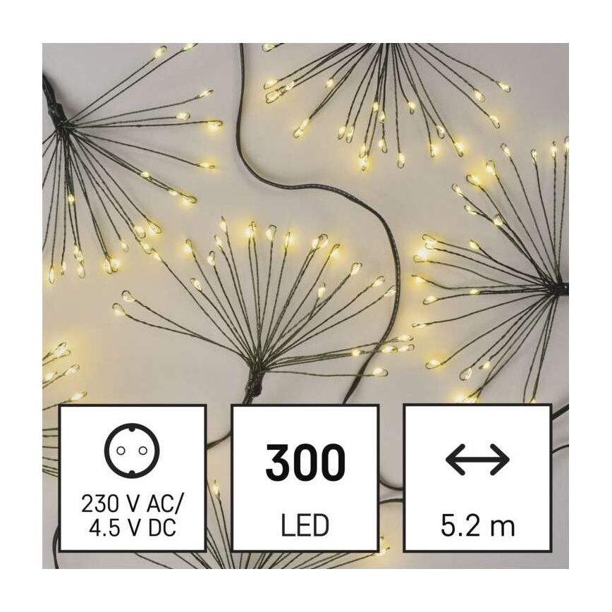 LED Vianočná reťaz 300xLED/8,2m teplá biela