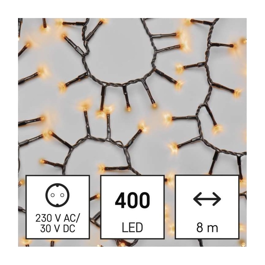 LED Vianočná vonkajšia reťaz 400xLED/13m IP44 vintage