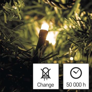 LED Vianočná vonkajšia reťaz 80xLED/6,1m IP44 teplá biela