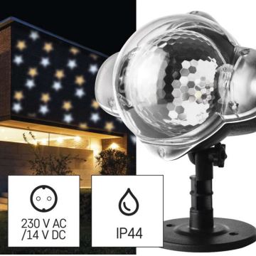 LED Vianočný vonkajší projektor LED/4W/230V IP44 teplá/studená biela