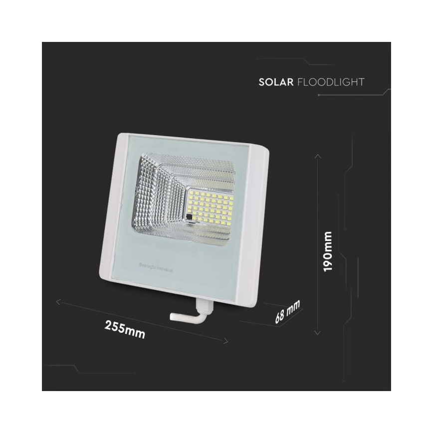 LED Vonakajší solárny reflektor LED/20W/3,2V IP65 4000K + diaľkové ovládanie