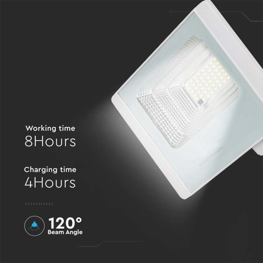 LED Vonakajší solárny reflektor LED/20W/3,2V IP65 6400K + diaľkové ovládanie