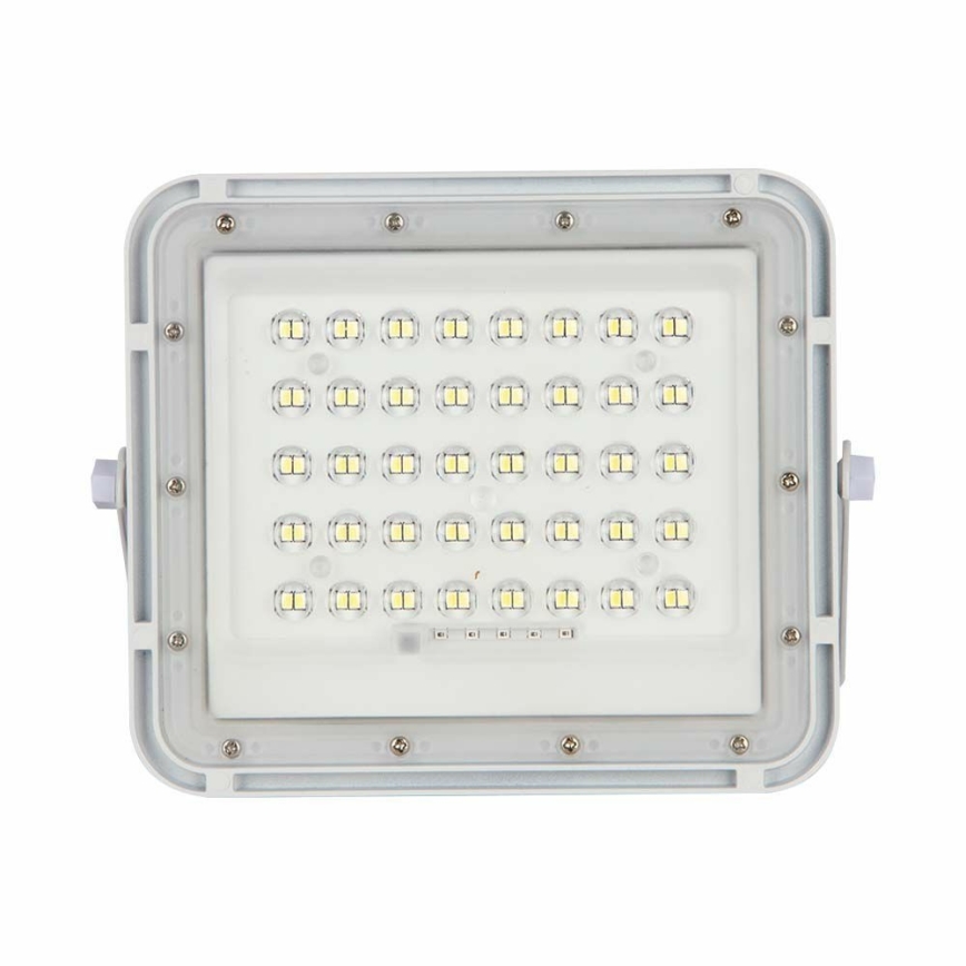 LED Vonkajší stmievateľný solárny reflektor LED/10W/3,2V IP65 6400K biela + diaľkové ovládanie