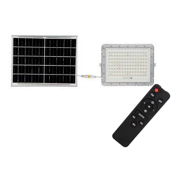 LED Vonkajší solárny reflektor LED/20W/3,2V 4000K biela IP65 + diaľkové ovládanie