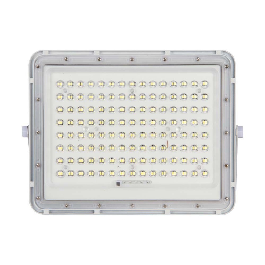 LED Vonkajší solárny reflektor LED/20W/3,2V 6400K biela IP65 + diaľkové ovládanie