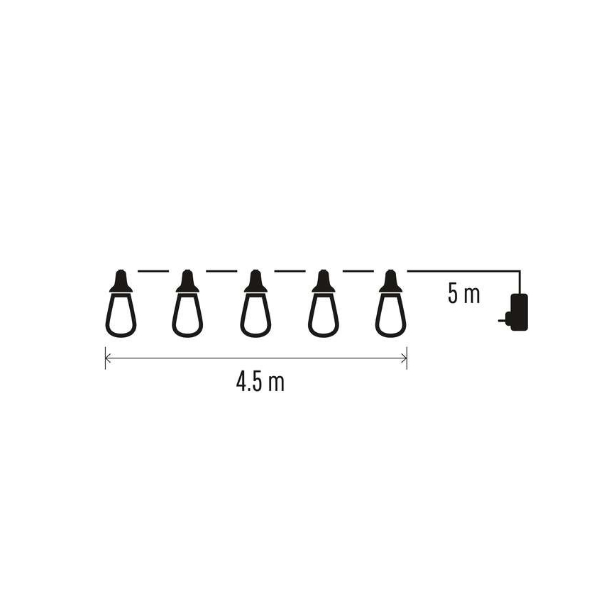 LED Vonkajšia dekoračná reťaz 100xLED/9,5m IP44