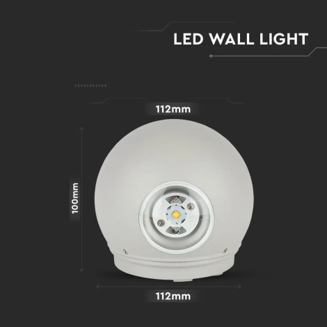 LED Vonkajšie nástenné svietidlo LED/6W/230V 3000K IP65 šedá