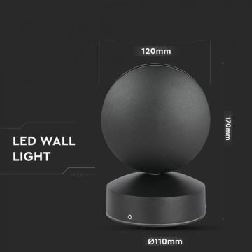 LED Vonkajšie nástenné flexibilné svietidlo LED/7W/230V 3000K IP65 čierna