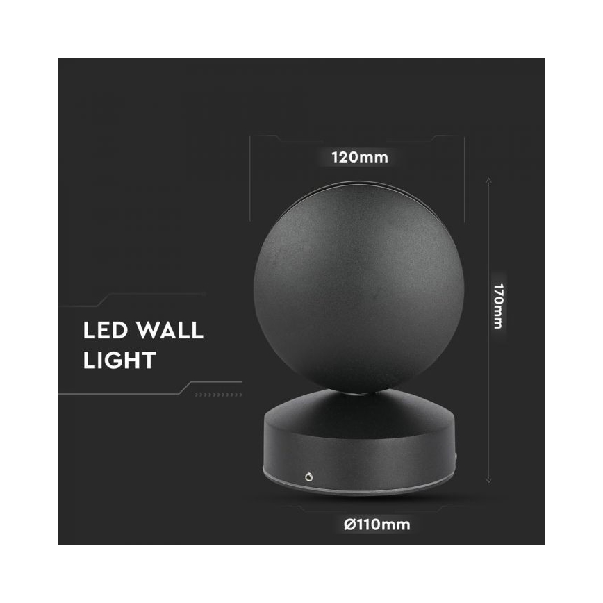 LED Vonkajšie nástenné flexibilné svietidlo LED/7W/230V 3000K IP65 čierna