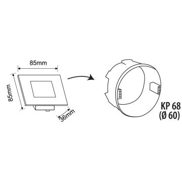 LED Vonkajšie schodiskové svietidlo LED/1,7W/230V 4000K IP44 biela