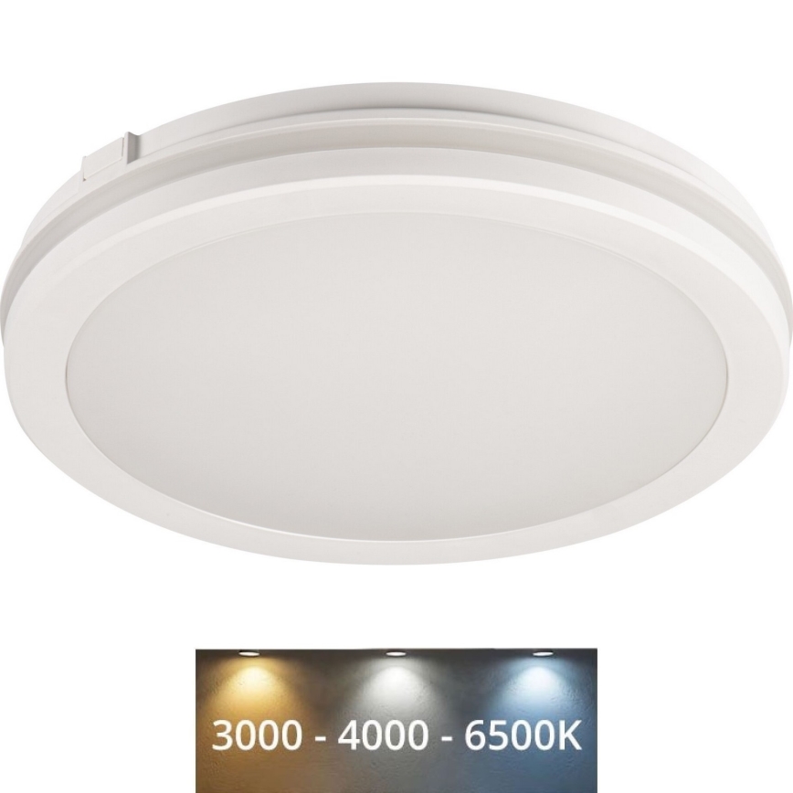 LED Vonkajšie stropné svietidlo BENO ECO LED/20W/230V 3000/4000/6500K pr. 20 cm IP65 biela