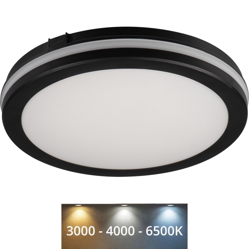 LED Vonkajšie stropné svietidlo BENO ECO LED/30W/230V 3000/4000/6500K pr. 30 cm IP65 čierna