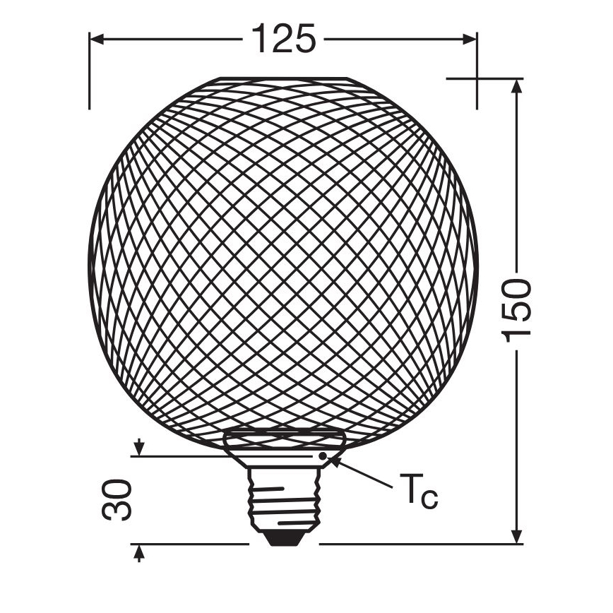 LED Žiarovka DECOR FLAT G125 E27/3,5W/230V 2700K čierna - Osram