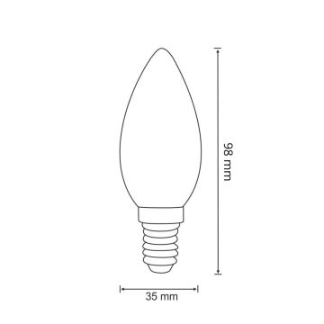 LED Žiarovka FILAMENT C37 E14/2W/230V 3000K