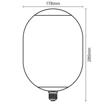 LED Žiarovka FILAMENT SMOKE T178 E27/4W/230V 1800K