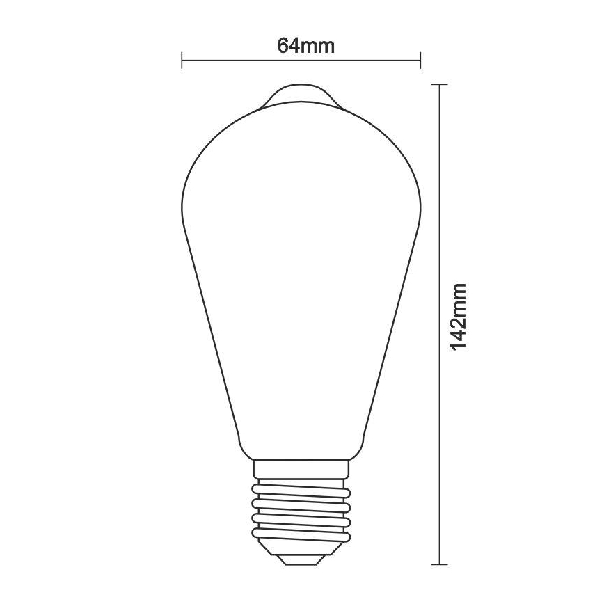 LED Žiarovka FILAMENT ST64 E27/12W/230V 4000K