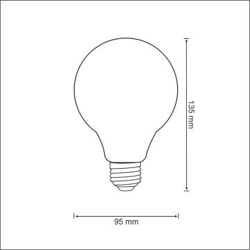 LED Žiarovka FILAMENT VINTAGE G95 E27/4W/230V 2000K