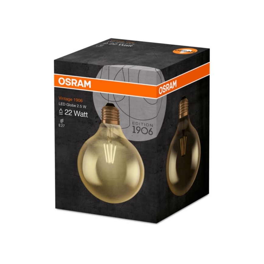 LED Žiarovka GLOBE E27/2,5W/230V 2400K - Osram