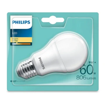 LED Žiarovka Philips A60 E27/9W/230V 4000K