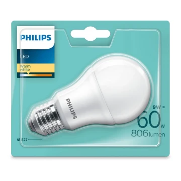 LED Žiarovka Philips E27/9W/230V 2700K