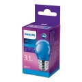 LED Žiarovka  Philips P45 E27/3,1W/230V modrá