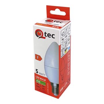 LED Žiarovka Qtec C35 E14/5W/230V 2700K