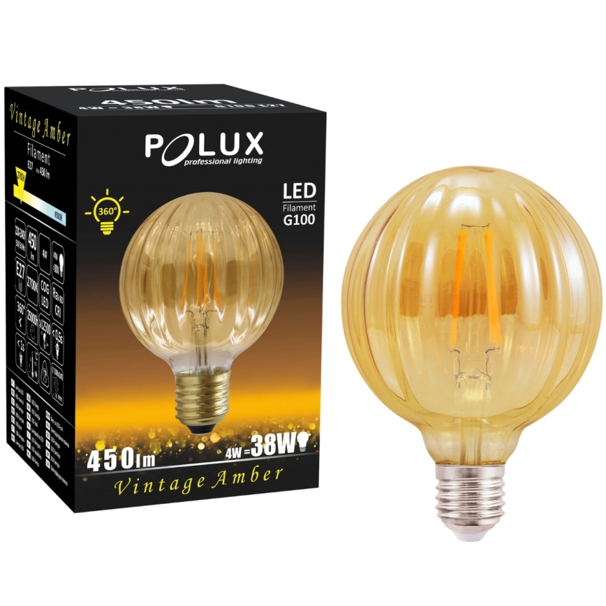 LED žiarovka VINTAGE AMBER E27/4W/230V G100 2700K