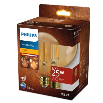 LED Žiarovka VINTAGE Philips G95 E27/3,1W/230V 1800K