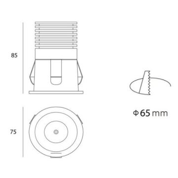 LED2 - LED Kúpeľňové podhľadové svietidlo RAY LED/10W/230V čierna IP44